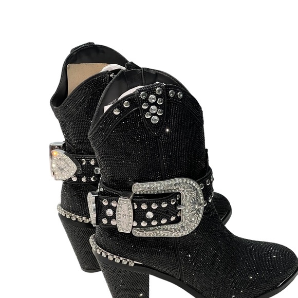 Boots - Rhinestones boots - Sheriff Shine Boots - Black NWT - Picture 5 of 16